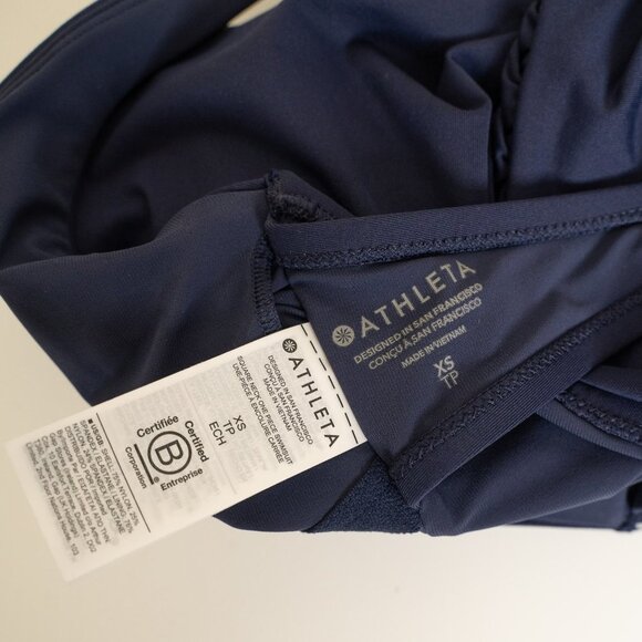 🚨 Athleta Square Neck One Piece Swimsuit Navy Blue - Picture 9 of 11